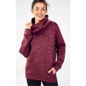 Fabletics Black Cherry Camo Lotta Cocoon Hoodie II Size Small